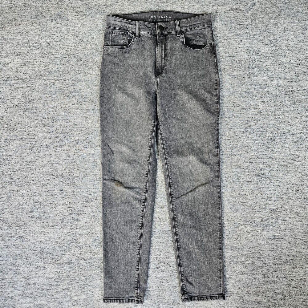 Mott & Bow Women’s Jeans W 28 L 28 High Rise Mom Jeans Gray Stretch Denim